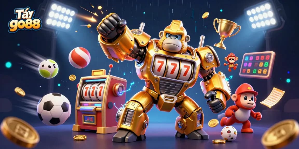 Experience Tải go88 with this vibrant, dynamic 3D illustration showcasing fun sports betting elements.