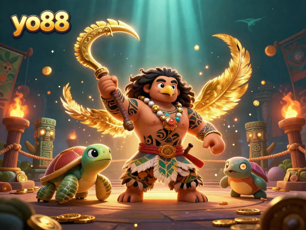 Experience the excitement of yo88 as a demigod hawk and turtle dive into thrilling underwater casino adventures.