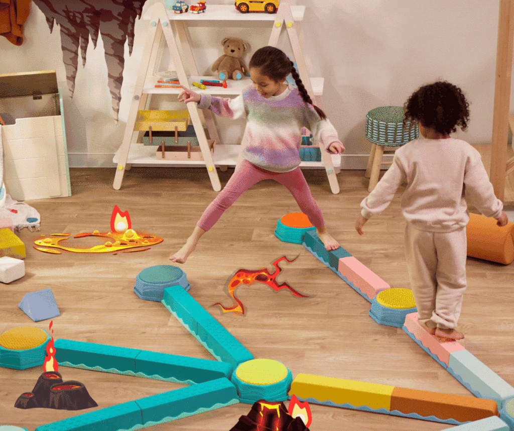 Interaktive Spiele Kinder drinnen fuer die ganze Familie