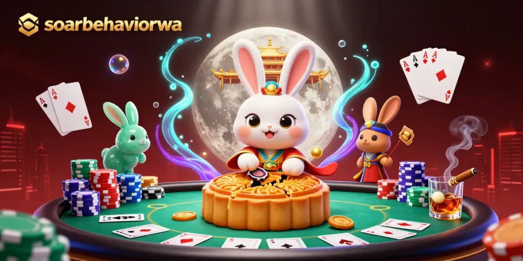 Experience the magic of soarbehaviorwa as a moon rabbit reveals poker chips from mooncakes.