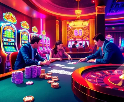 Experience thrilling moments at home Jl55 casino with players enjoying poker and slots.