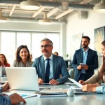 Headhunter Schweiz berät Kunden in einem modernen Büro mit engagierten Talenten.