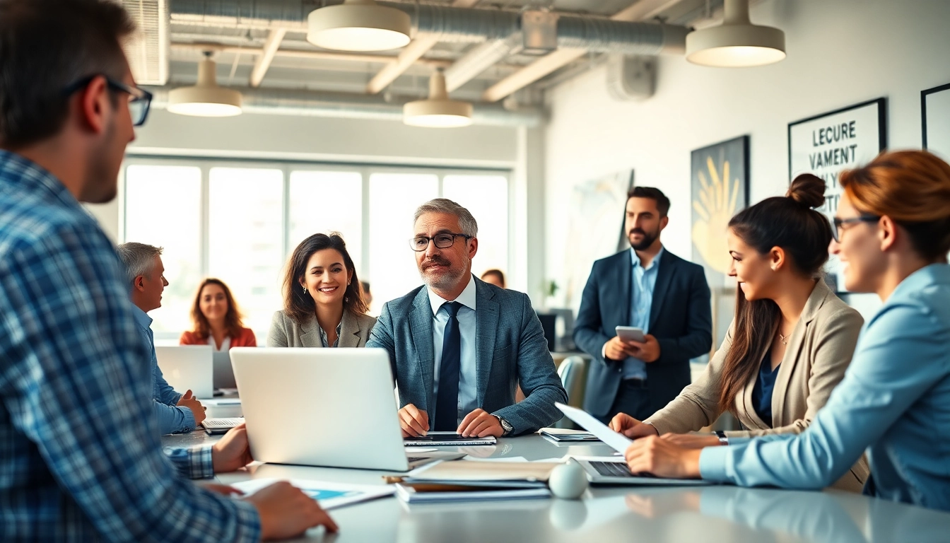 Headhunter Schweiz berät Kunden in einem modernen Büro mit engagierten Talenten.